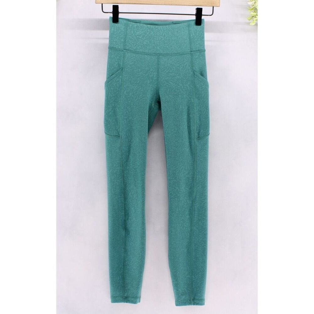 Lululemon Women's Invigorate High-Rise Tight Crunch Teal Lagoon Sz 2 Everlux
